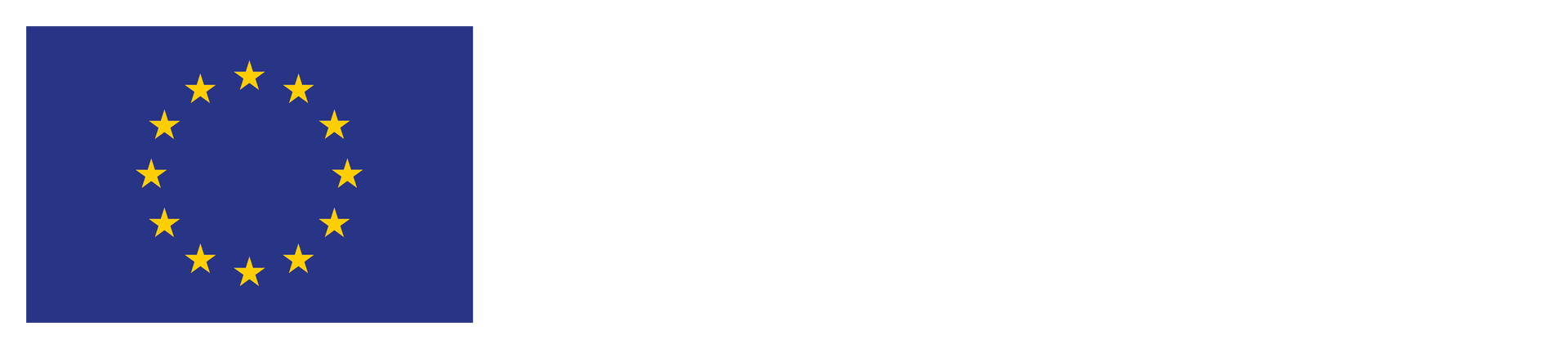 flaga Unii Europejskiej z napisem Funded by the European Union